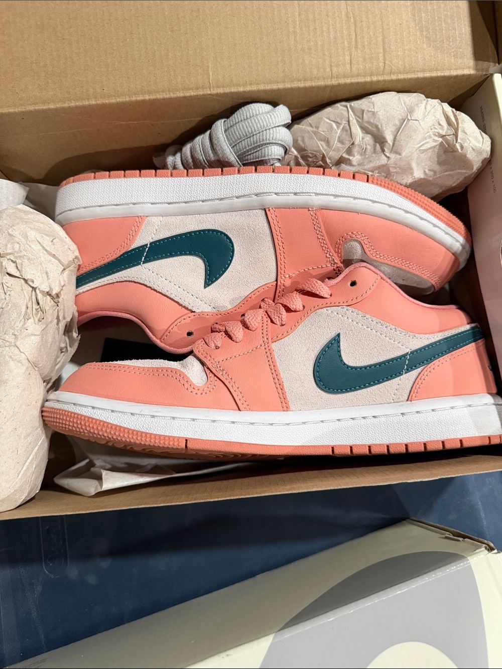 Nike Low Top Sneakers in Coral Pink and Teal